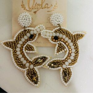 Dolphin beaded earrings